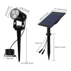 Outdoor Solar Spotlights Set of 5 Adjustable Heads