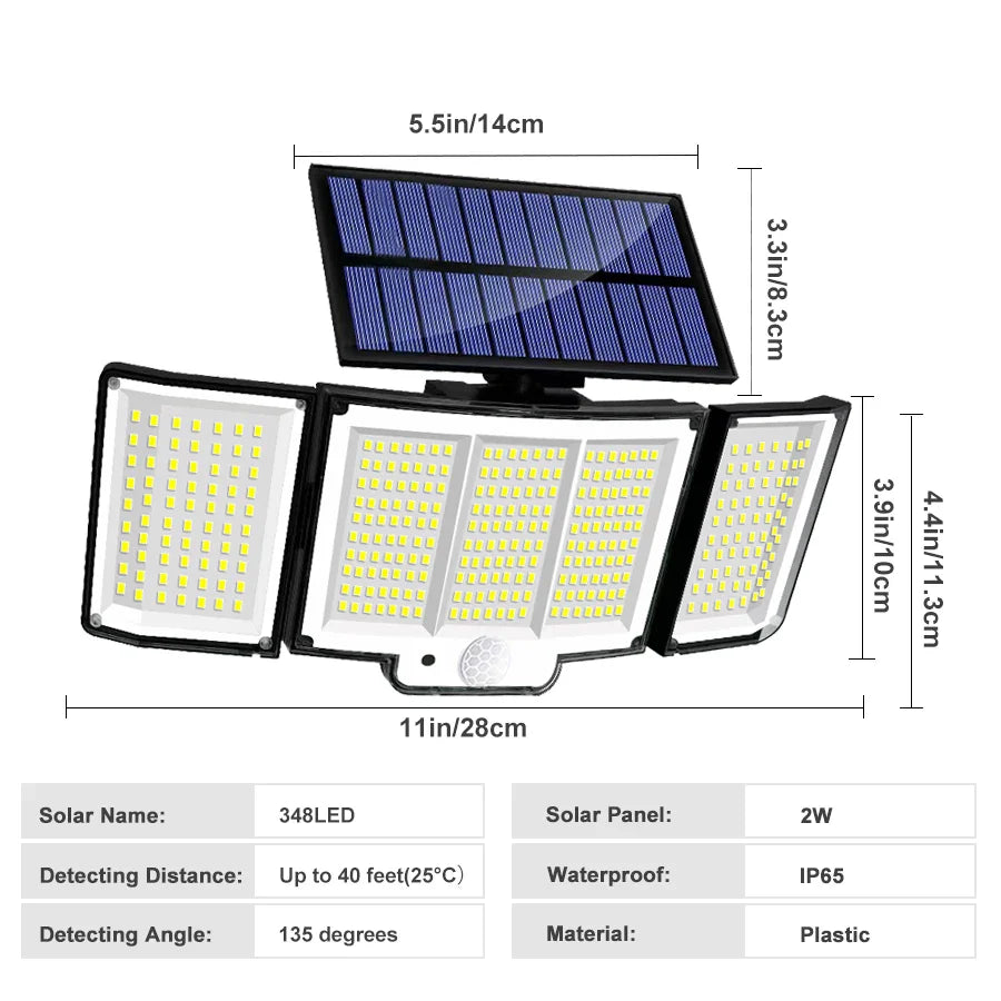 Outdoor Solar Wall Light 318 LEDs Motion Sensor