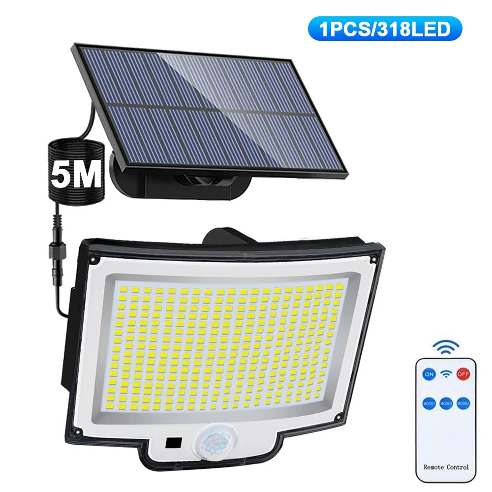 Outdoor Solar Wall Light 318 LEDs Motion Sensor