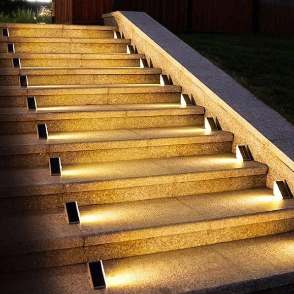 Outdoor Stair Lights Solar-Powered Warm White IP65 Easy Install