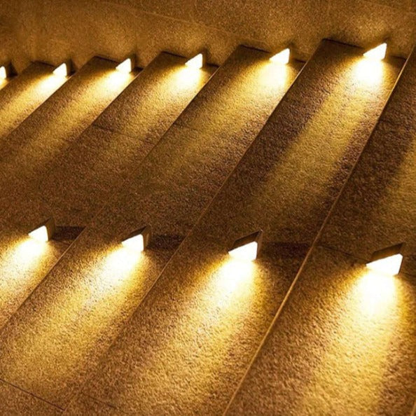 Outdoor Stair Lights Solar-Powered Warm White IP65 Easy Install