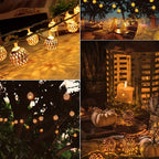 Outdoor String Lights Filigree Metal Spheres Solar LED