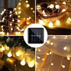 Outdoor String Lights Solar Powered LED Globe IP65