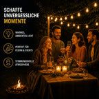 Outdoor String Lights Solar-Powered Warm Edison IP65 Waterproof