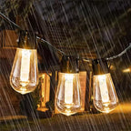 Outdoor String Lights Solar-Powered Warm Edison IP65 Waterproof