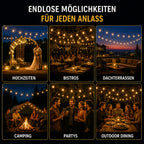 Outdoor String Lights Solar-Powered Warm Edison IP65 Waterproof