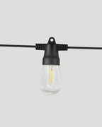 Outdoor String Lights Solar-Powered Weather-Resistant 12 Edison-Style Bulbs
