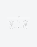 Outdoor String Lights Solar-Powered Weather-Resistant 12 Edison-Style Bulbs