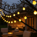 Outdoor String Lights Solar Powered Weatherproof Dusk Sensor