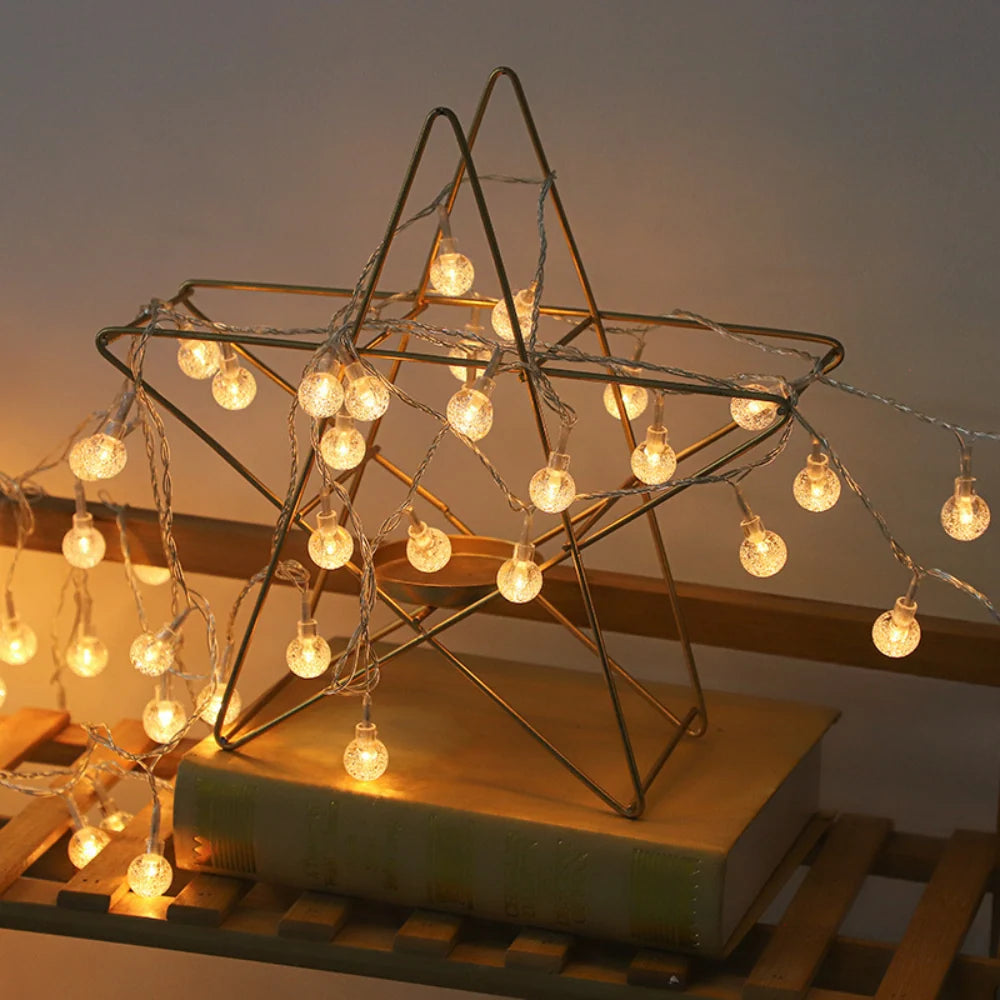 Outdoor String Lights Solar Powered Weatherproof Dusk Sensor