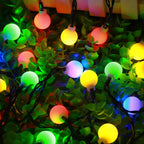 Outdoor String Lights Solar Powered Weatherproof Dusk Sensor