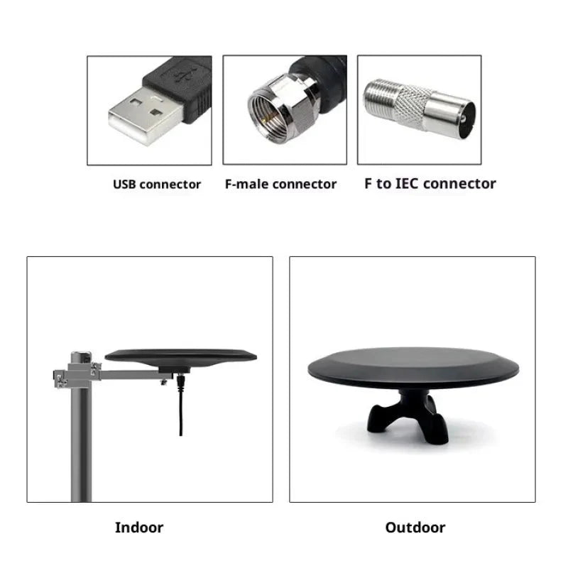 Outdoor TV Antenna 360 Degree Omnidirectional Amplified & Weather-Resistant