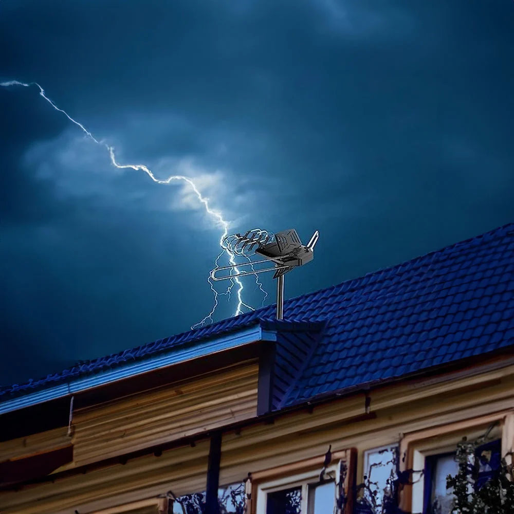 Outdoor TV Antenna 360 Degree Rotating Motor Amplified Reception