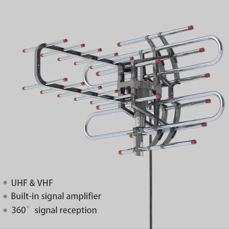Outdoor TV Antenna 360-Degree Rotation Dual Frequency