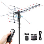 Outdoor TV Antenna Motorized 360° Auto-Align Corrosion-Resistant Aluminum