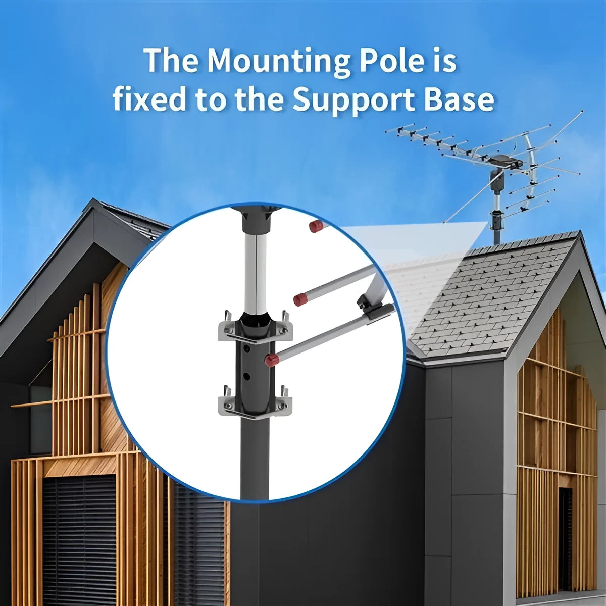 Outdoor TV Antenna Motorized 360° Auto-Align Corrosion-Resistant Aluminum