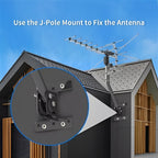 Outdoor TV Antenna Motorized 360° Auto-Align Corrosion-Resistant Aluminum