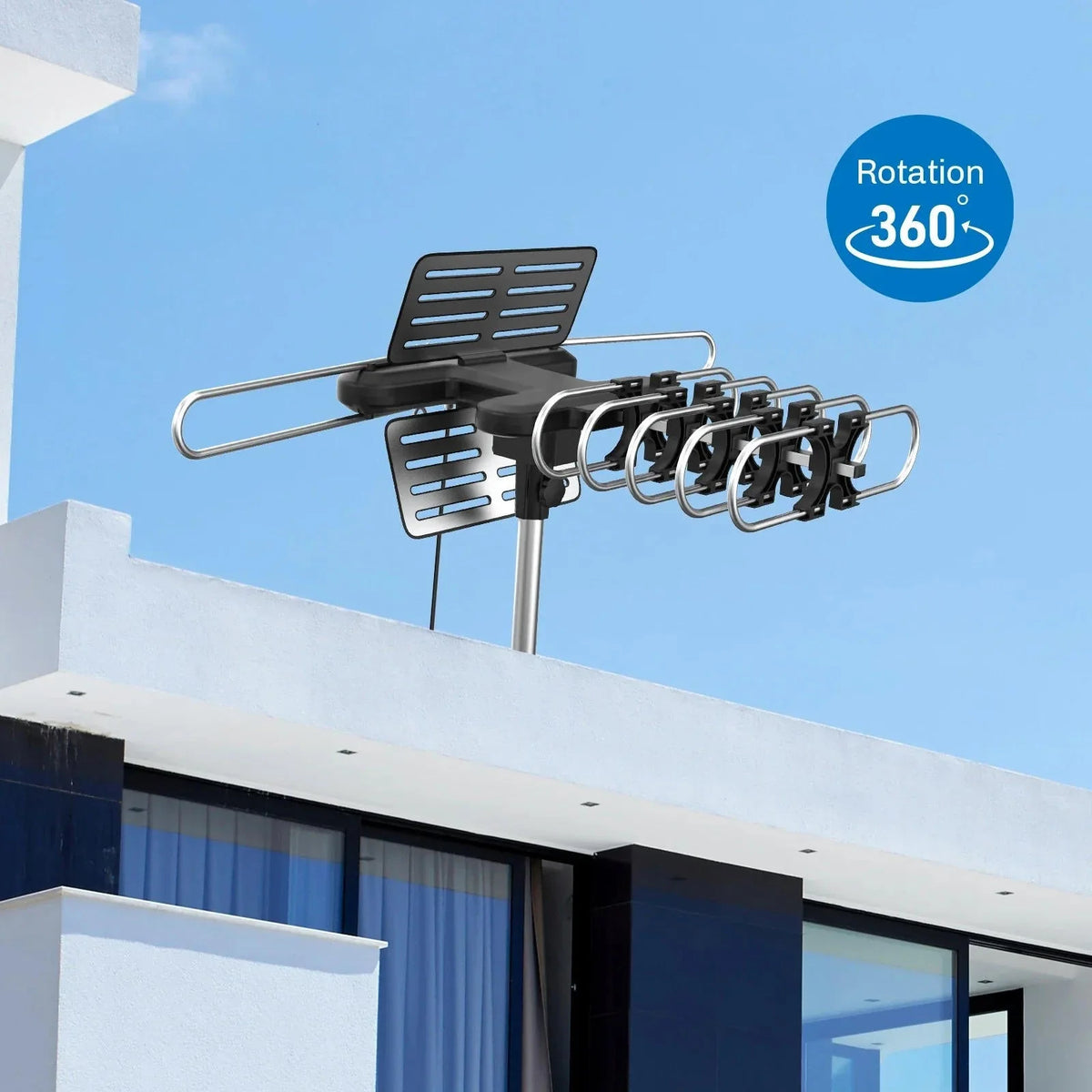 Outdoor TV Antenna Motorized 360 Degree Remote Control
