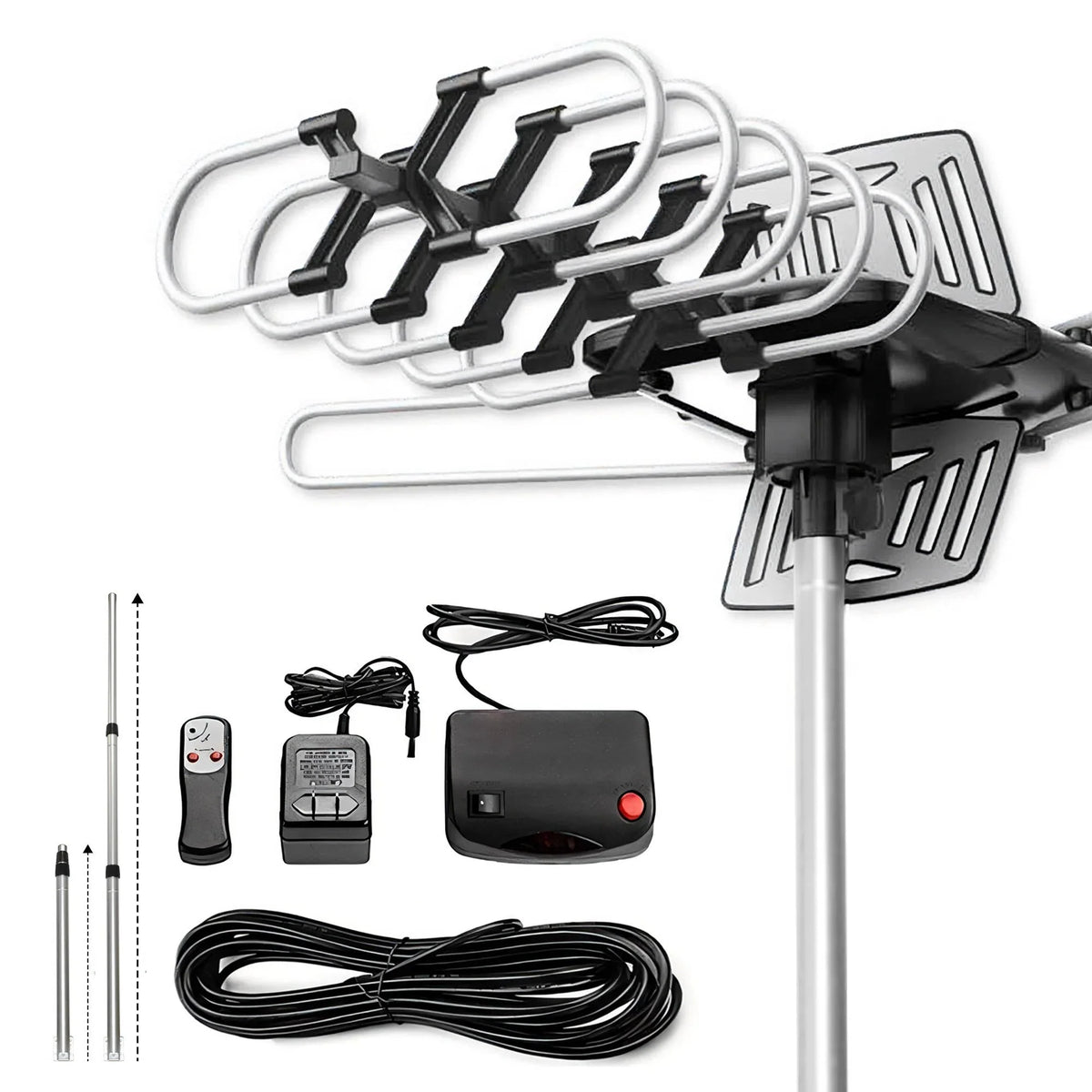 Outdoor TV Antenna Motorized 360 Degree Remote Control