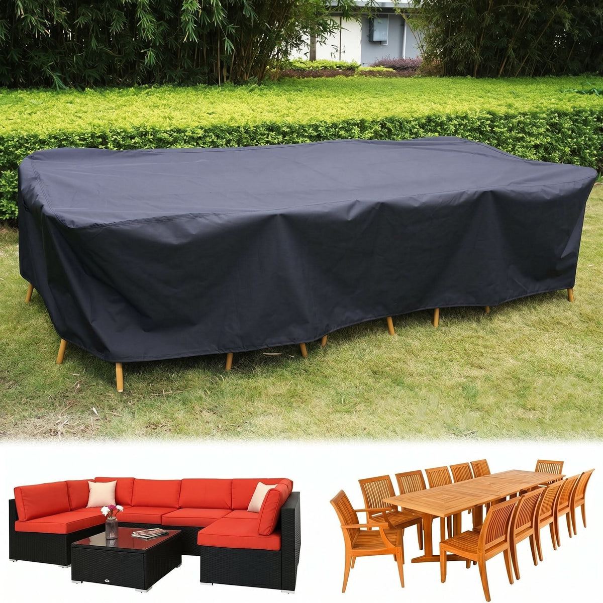 Outdoor Table & Chair Cover Waterproof UV-Resistant With Drawstring