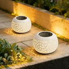 Outdoor Table Lamp Solar-Powered Warm White Iron Construction