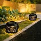 Outdoor Table Lamp Solar-Powered Warm White Iron Construction