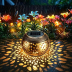 Outdoor Table Lamp Solar-Powered Warm White Iron Construction