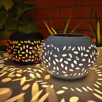Outdoor Table Lamp Solar-Powered Warm White Iron Construction