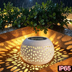 Outdoor Table Lamp Solar-Powered Warm White Iron Construction