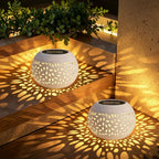 Outdoor Table Lamp Solar-Powered Warm White Iron Construction