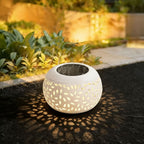 Outdoor Table Lamp Solar-Powered Warm White Iron Construction