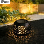 Outdoor Table Lamp Solar-Powered Warm White Iron Construction