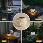 Outdoor Table Lamp Solar-Powered Warm White Iron Construction