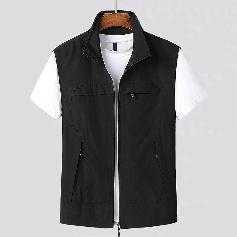 Outdoor Vest Sleeveless Quick-Drying Mesh Multiple Pockets