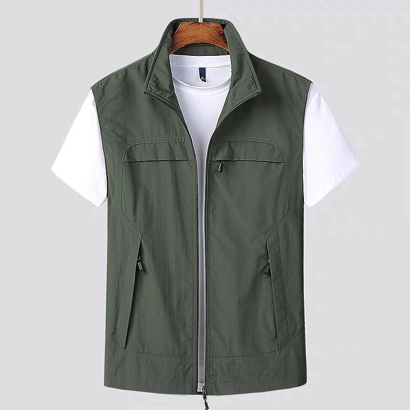 Outdoor Vest Sleeveless Quick-Drying Mesh Multiple Pockets