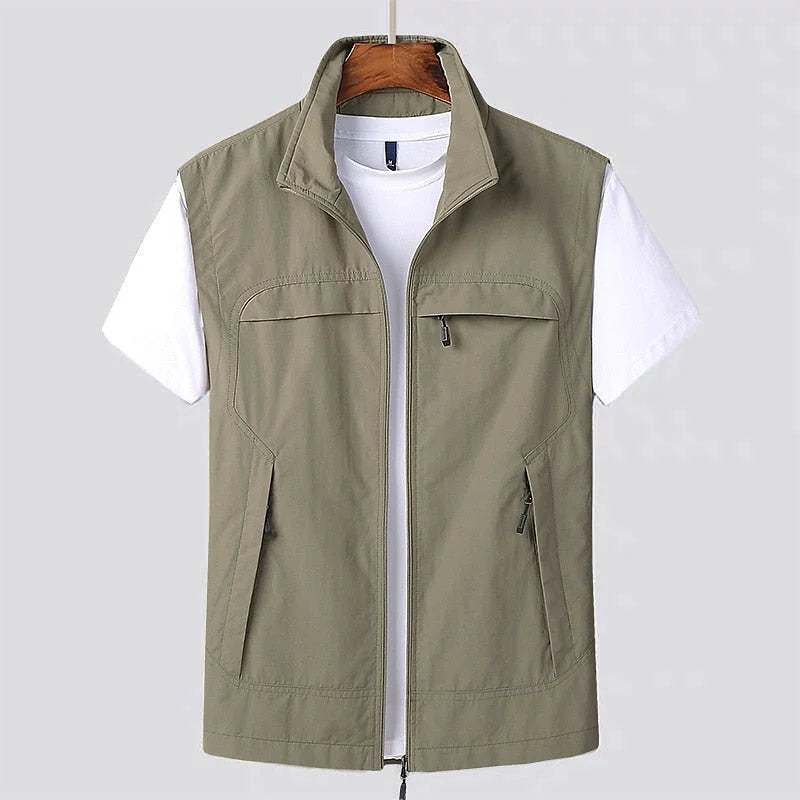 Outdoor Vest Sleeveless Quick-Drying Mesh Multiple Pockets