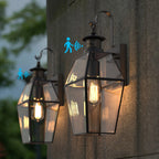 Outdoor Wall Lamp Matte Black Weatherproof Motion Sensor Option