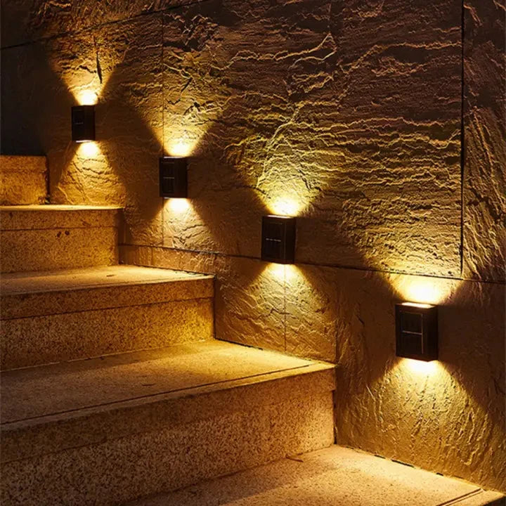 Outdoor Wall Lamp Solar-Powered Up & Down Warm LEDs