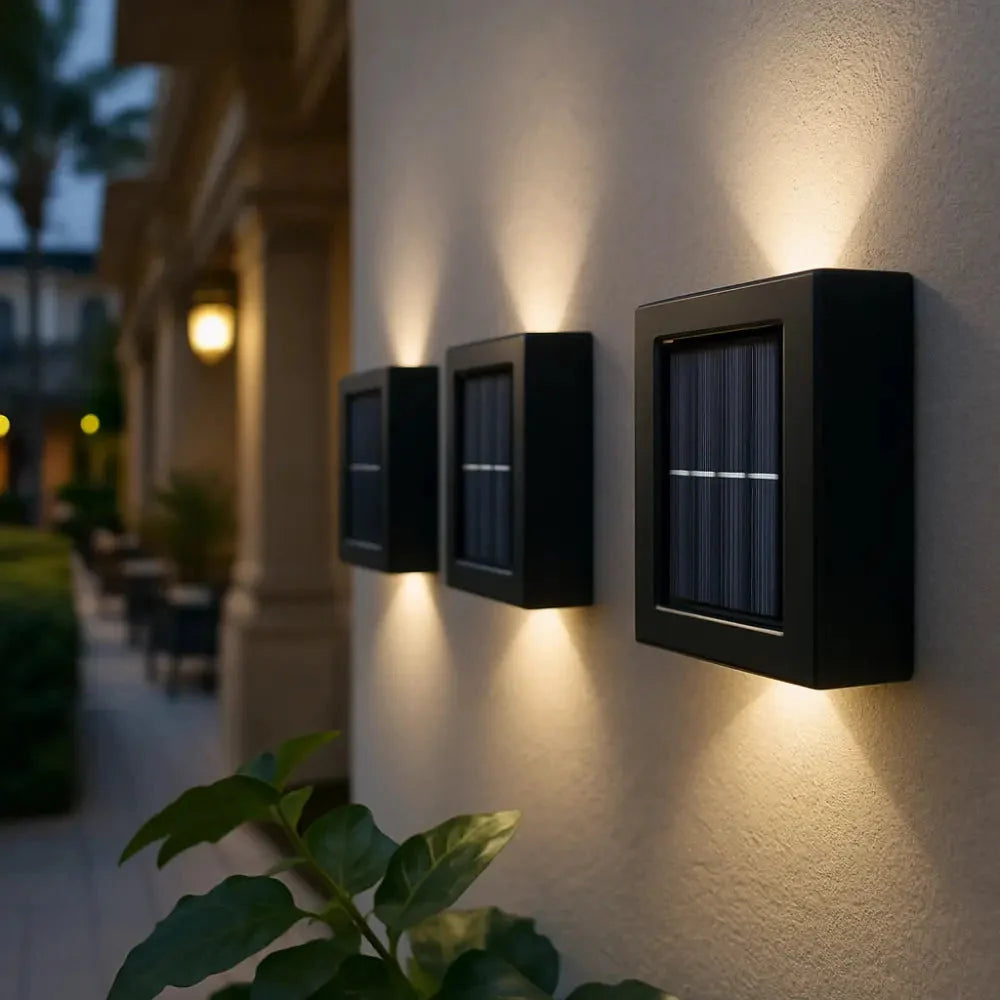 Outdoor Wall Lamp Solar-Powered Up & Down Warm LEDs