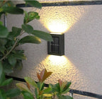 Outdoor Wall Lamp Solar-Powered Up & Down Warm LEDs