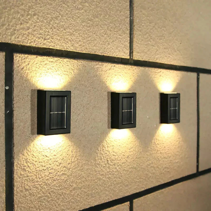 Outdoor Wall Lamp Solar-Powered Up & Down Warm LEDs