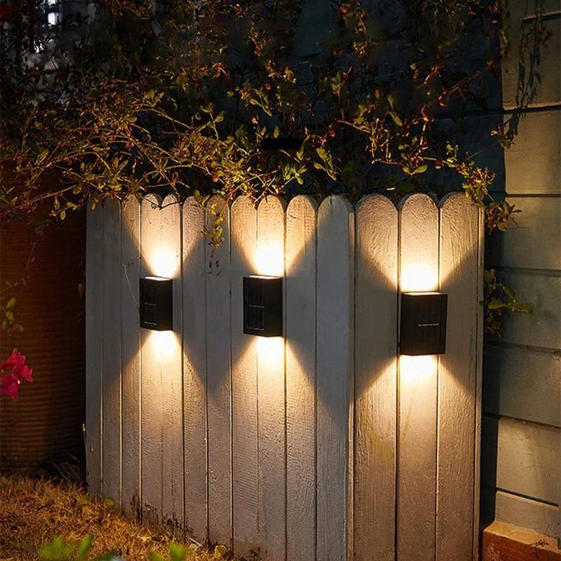 Outdoor Wall Lamp Solar-Powered Up & Down Warm LEDs
