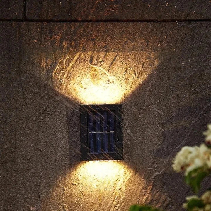 Outdoor Wall Lamp Solar-Powered Up & Down Warm LEDs
