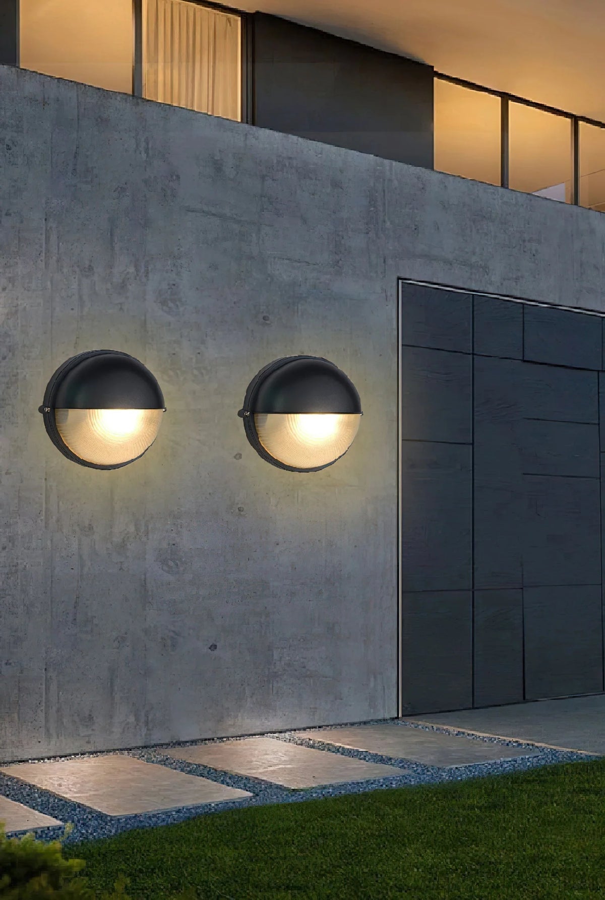 Outdoor Wall Lamp Weather-Resistant Brass & Glass