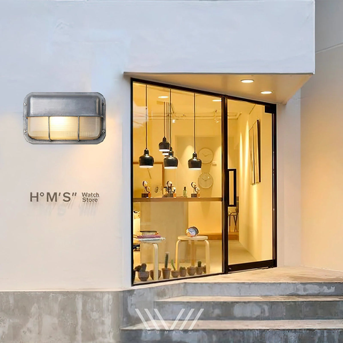 Outdoor Wall Lamp Weather-Resistant Brass & Glass