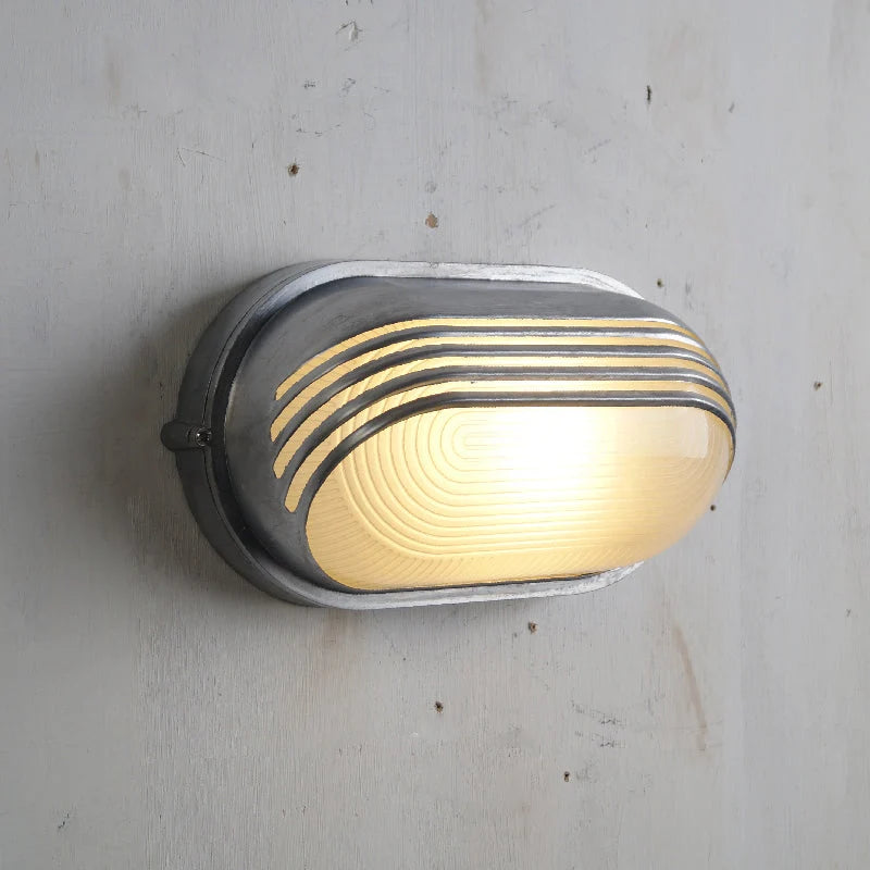 Outdoor Wall Lamp Weather-Resistant Brass & Glass