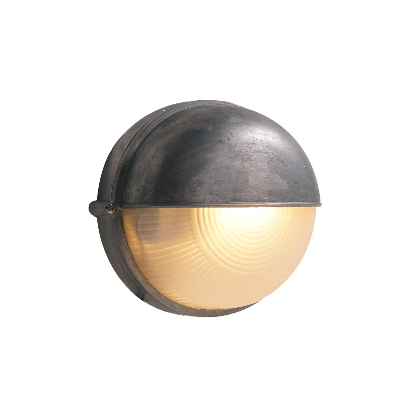 Outdoor Wall Lamp Weather-Resistant Brass & Glass