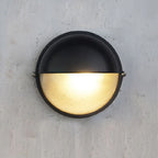 Outdoor Wall Lamp Weather-Resistant Brass & Glass