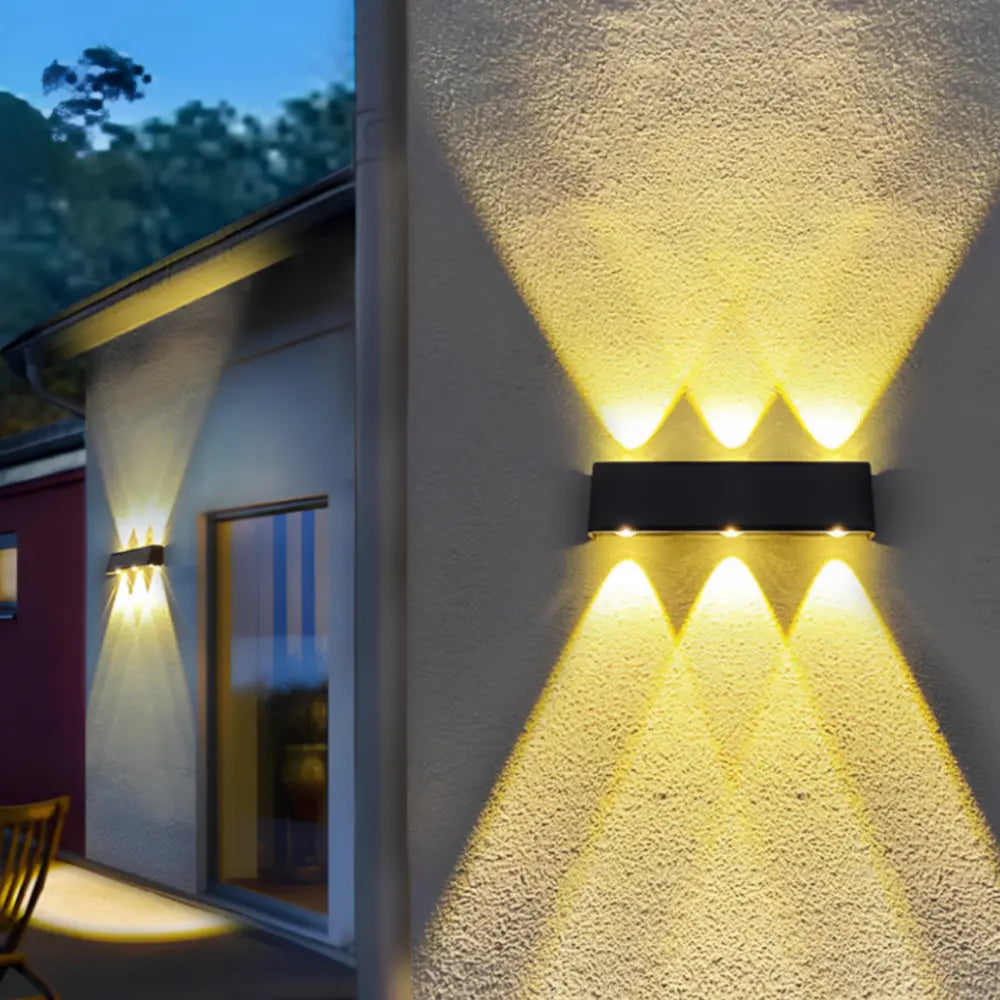 Outdoor Wall Light Solar 6-LED Warm White Waterproof