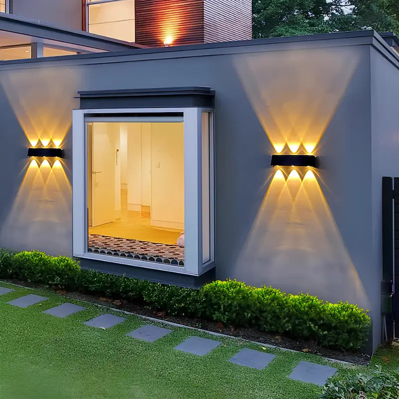Outdoor Wall Light Solar 6-LED Warm White Waterproof